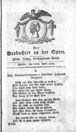 16. Stueck, 20. April 1818
