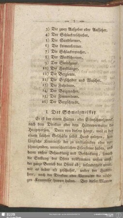 I. Der Schmelzmeister