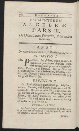 Pars II. De Quantitatum Potentiis, & earundem Radicibus