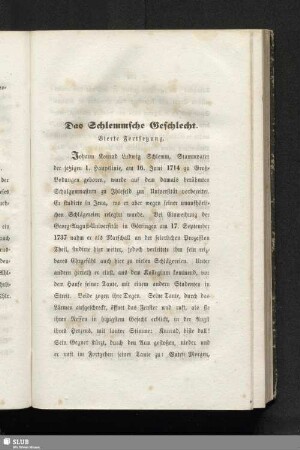 Das Schlemmsche Geschlecht : Vierte bis Fünfte Fortsetzung