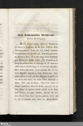 Das Schlemmsche Geschlecht : Vierte bis Fünfte Fortsetzung