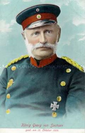 Postkarte zum Tod von König Georg von Sachsen