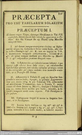Praecepta Pro Usu Tabularum Solarium