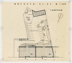 Wohnhäuser Motzstraße 41/43, Berlin-Schöneberg: Lageplan 1:200