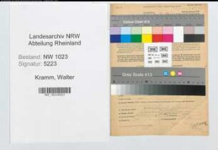 Entnazifizierung Walter Kramm , geb. 18.10.1908 (Angest.)