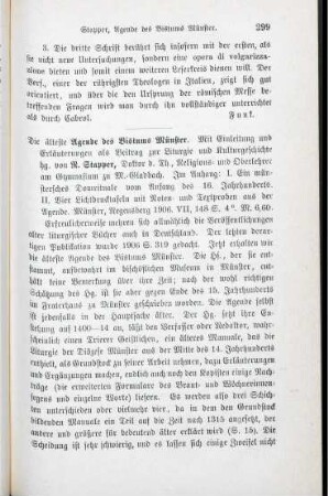 299-300 [Rezension] Die älteste Agende des Bistums Münster