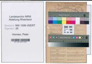 Entnazifizierung Peter Honnen , geb. 23.10.1901 (Verw.Sekretaer)