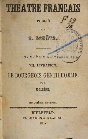 Le bourgeois gentilhomme : comédie-ballet en cinq actes