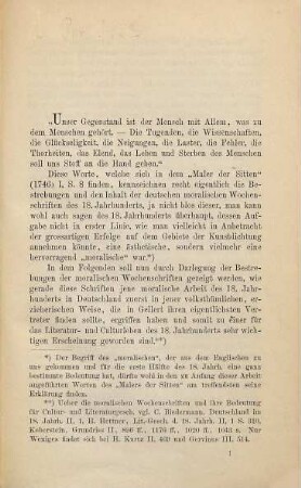 Die moralischen Wochenschriften des 18. Jahrhunderts : ein Beitr. zur deutsch. Literaturgeschichte