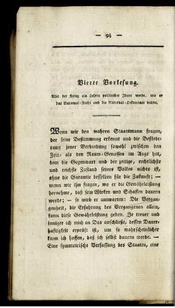 Vierte Vorlesung.