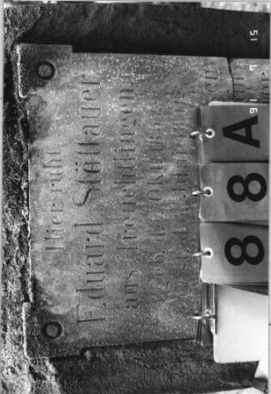 Grabstein 88 [Hahn S. 206 Grab-Nr. 842]: Grabstein 88A [Hahn S. 206 Grab-Nr. 842]