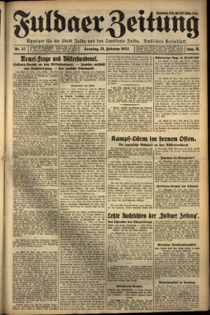 Erste Ausgabe vom Sonntag, den 21. Februar 1932.