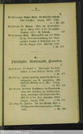 C. Philosophie, Mathematik, Geometrie