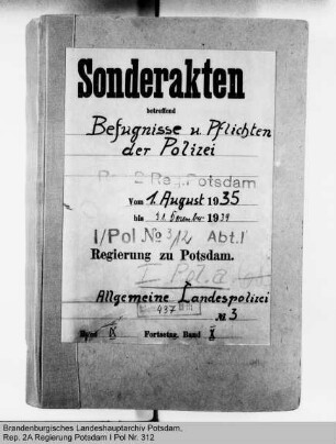 Befugnisse und Pflichten der Polizeibehörden