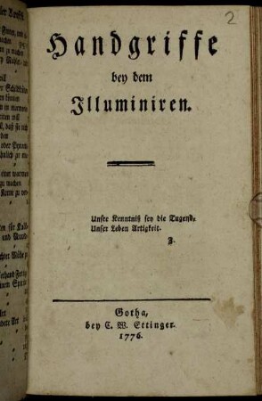 Handgriffe bey dem Illuminiren