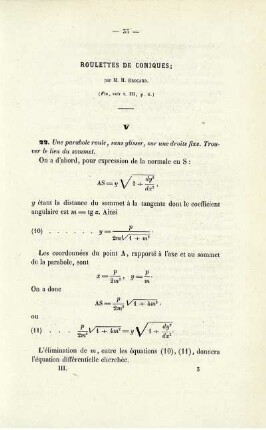 Roulettes de coniques.