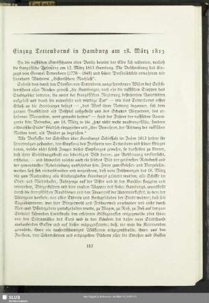 Einzug Tettenborns in Hamburg am 18. März 1813