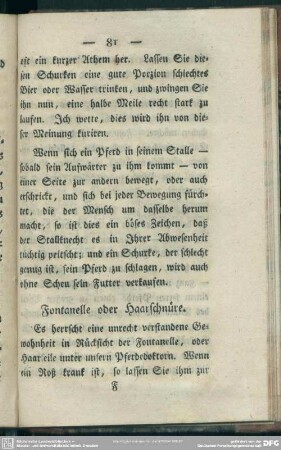 Fontanelle oder Haarschnüre
