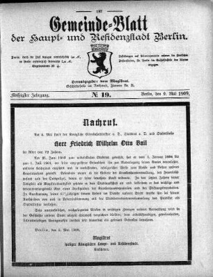 1909,19: No. 19, 9. Mai 1909