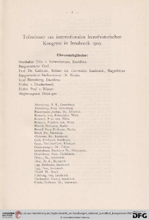 Teilnehmer am internationalen kunsthistorischen Kongress in Innsbruck 1902