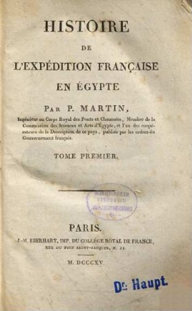 Histoire de l'expédition française en Egypte, 1