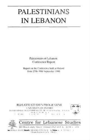 Palestinians in Lebanon : conference report