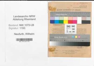 Entnazifizierung Wilhelm Neufurth , geb. 15.07.1900 (Beamter)