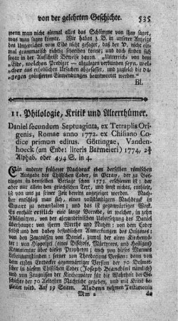 Daniel secundum Septuaginta, ex Tetraplis Origenis.