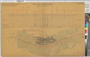 Bahnlinie Münster-Rheda-Lippstadt: Nivellements- und Situationsplan, Blatt 13: km 25,000 bis km 27,000, M. 1:2.500 und M. 1:250 Vp.: Hannover, Münster
