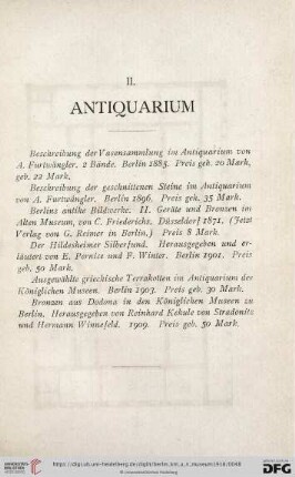 II. Antiquarium