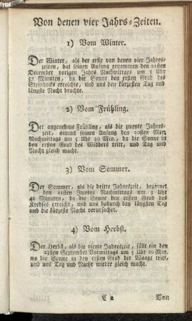 Von denen vier Jahrs-Zeiten.