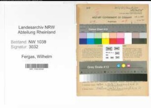 Entnazifizierung Wilhelm Fergas , geb. 10.01.1886 (Bahnbeamter)