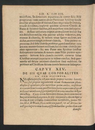 Caput XIV. De Iis quae Corporaliter De Deo Dicuntur.