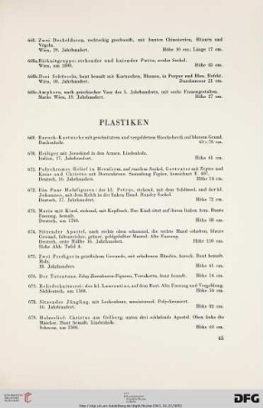 Plastiken (Nr. 669-714)