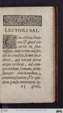 Lectori Sal.
