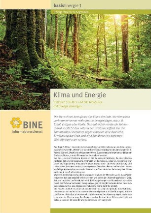 Klima und Energie. Erdklima schützen und alle Menschen mit Energie versorgen.