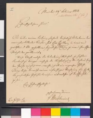 Brief von Metternich-Winneburg, Klemens Wenzel Nepomuk Lothar Fürst von an Goethe, Johann Wolfgang von