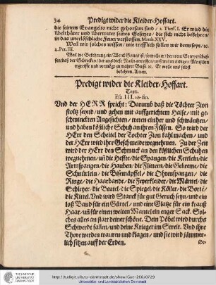 Predigt wider die Kleider-Hoffart