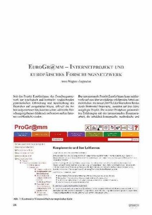 EuroGr@mm - Internetprojekt und europäisches Forschungsnetzwerk