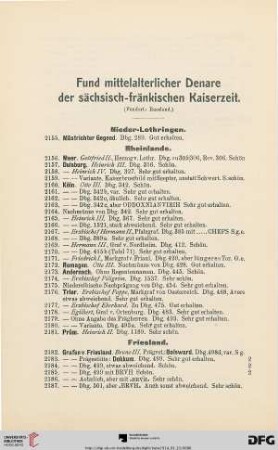 Fund mittelalterlicher Denare der sächsisch-fränkischen Kaiserzeit (Nr. 2155-2311)