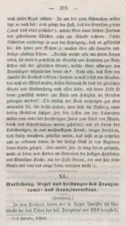375-384 Entstehung, Regel und Leistungen des Franziscaner- und Kapuzinerordens : Fortsetzung