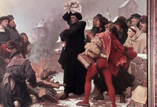 Szenen aus dem Leben Martin Luthers — Verbrennung der Bannbulle