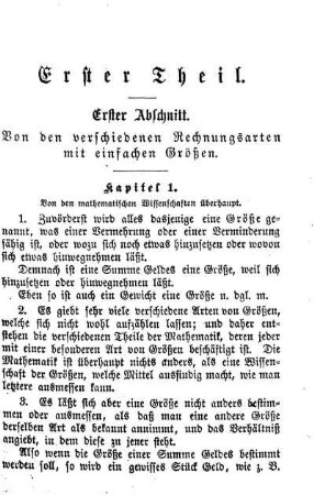1. Von den mathematischen Wissenschaften überhaupt.
