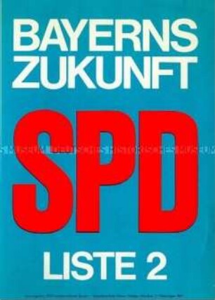 Maueranschlag mit Wahlwerbung der SPD zu den Landtags- und Bezirkstagswahlen in Bayern 1966