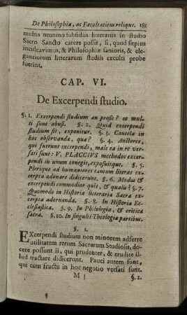 Cap. VI. De Excerpendi studio
