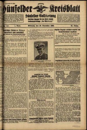 Erste Ausgabe vom Mittwoch, den 29. November 1939.