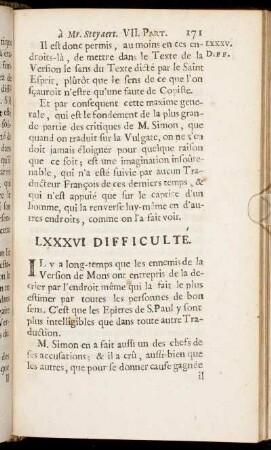 LXXXVI. Difficulté. - LXXXIX. Difficulté.