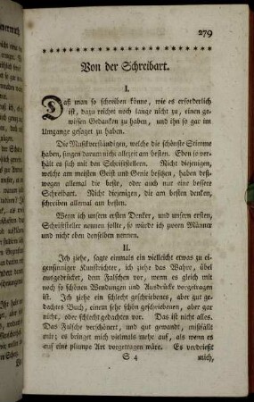 Von der Schreibart.