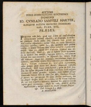 Auctori Huius Dissertationis ...