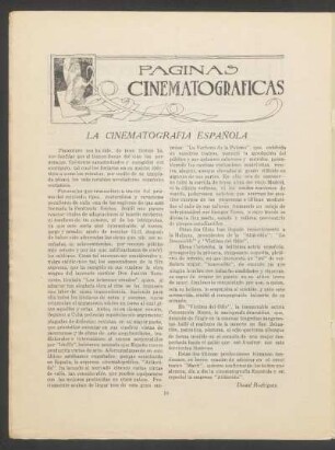 Páginas cinematográficas : La cinematografía española